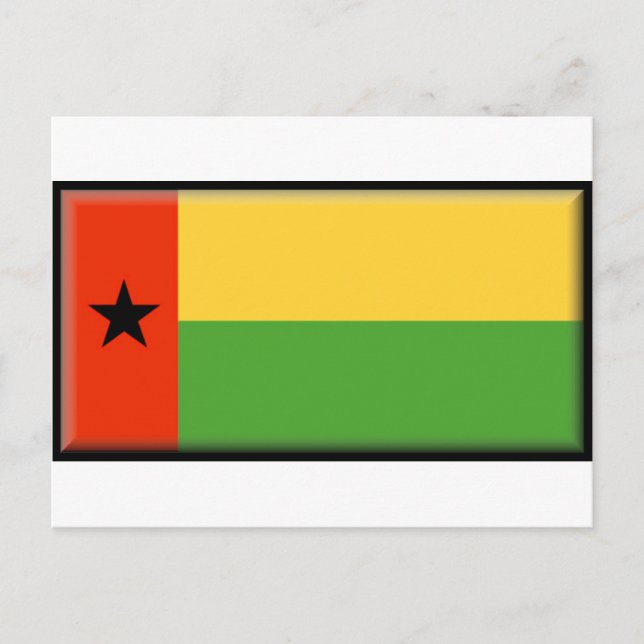 Guinea-Bissau Flagga Vykort (Framsida)