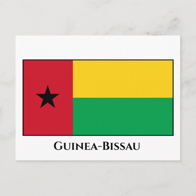 Guinea-Bissau Flagga Vykort (Framsida)