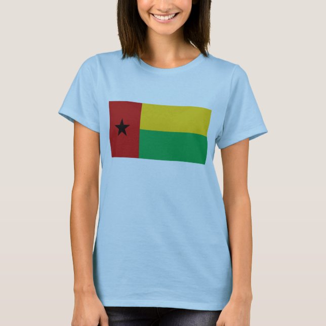 Guinea-Bissau Flagga x Karta T-Shirt (Framsida)