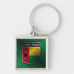 Guinea-Bissau Fyrkantig Silverfärgad Nyckelring