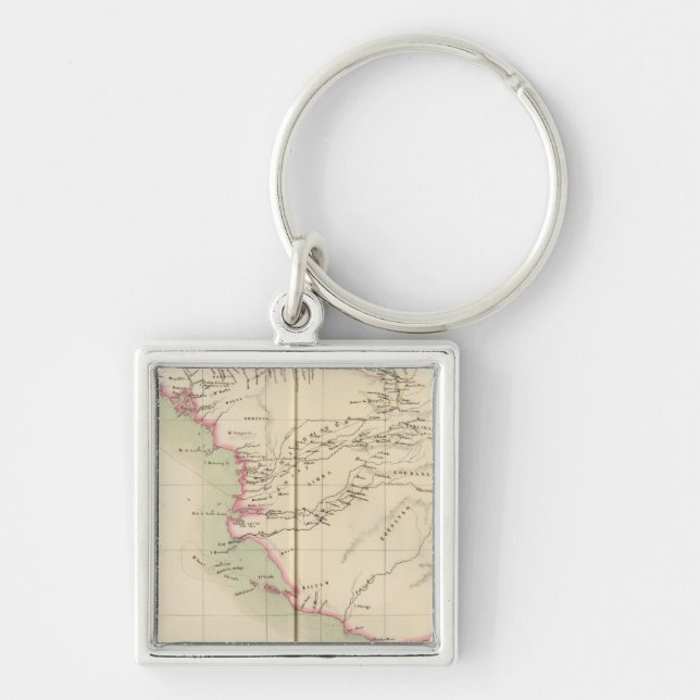 Guinea-Bissau Guinea-Sierra Leone, Afrika Fyrkantig Silverfärgad Nyckelring (Framsidan)