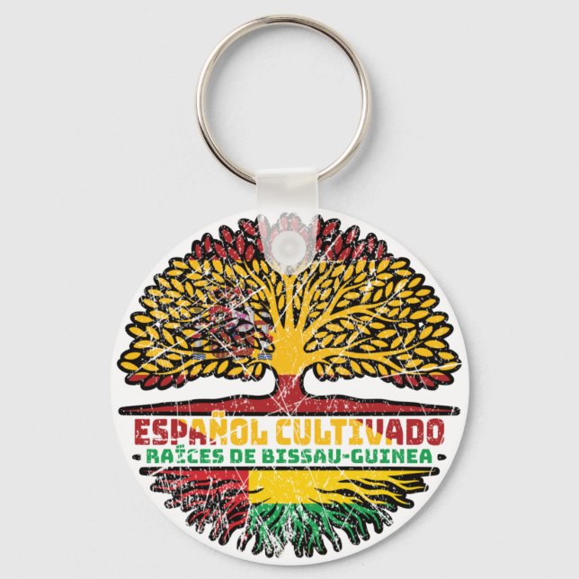 Guinea-Bissau-Guinean Spanien-Träd Nyckelring (Framsida)