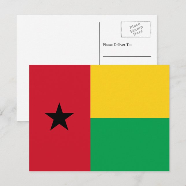 Guinea-Bissau-Guineas Flagga, Guinea-Bissaus Flagg Vykort (Fram/baksida)