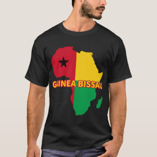 Guinea-Bissau-Guineas Pride Flagga Karta Afrikan T Shirt