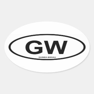 Guinea-Bissau ’GW’ Ovalt Klistermärke
