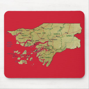 Guinea-Bissau Karta Mousepad Musmatta
