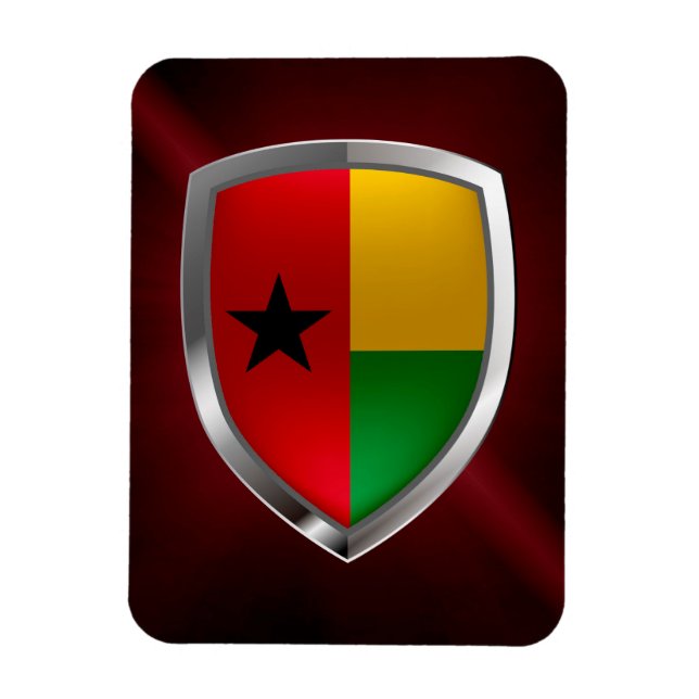 Guinea-Bissau Mettalic Emblem Magnet (Vertikal)