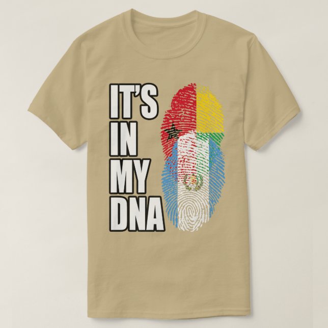 Guinea-Bissau och Guatemalan Mi DNA-Flagga T Shirt (Design framsida)