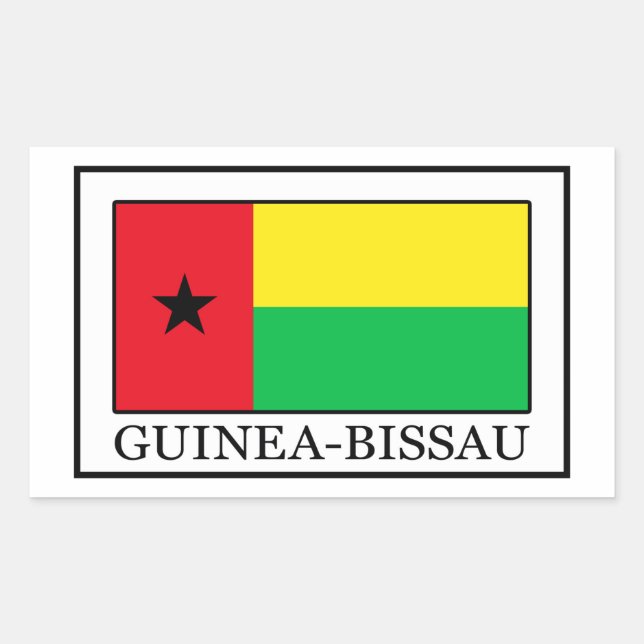 Guinea-Bissau Rektangulärt Klistermärke (Framsida)