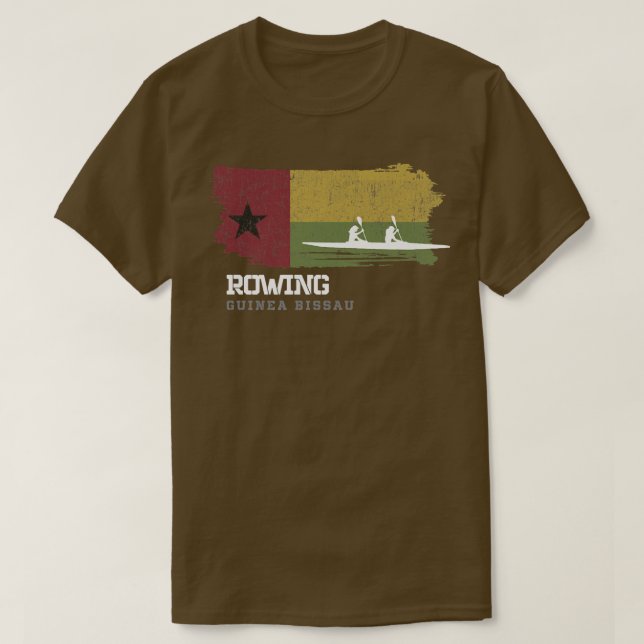 Guinea Bissau Rowing Team Oarswoman Rower Girl Row T Shirt (Design framsida)