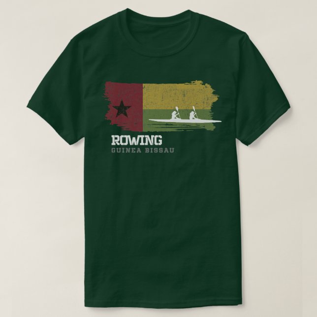 Guinea Bissau Rowing Team Oarswoman Rower Girl Row T Shirt (Design framsida)