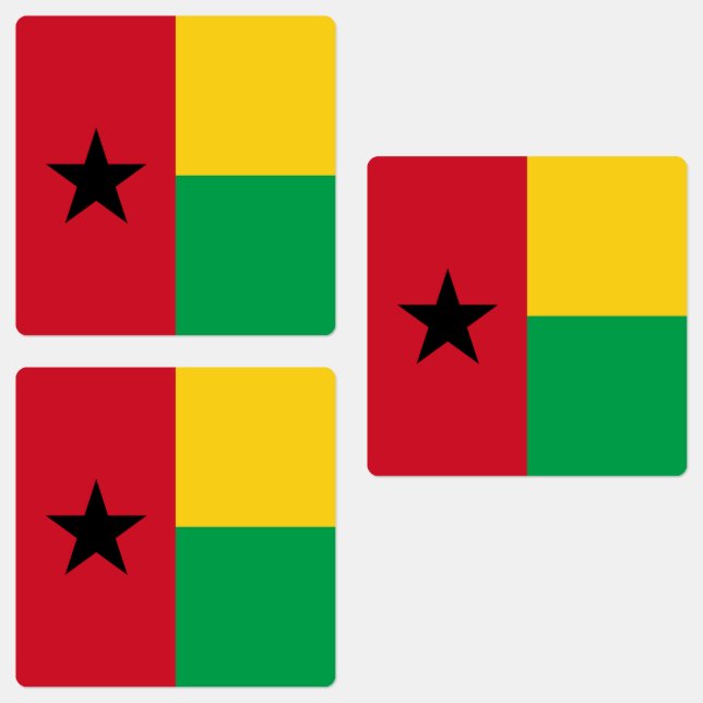 Guinea-Bissaus flagga Klistermärke (Grupp)