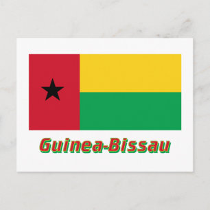 Guinea-Bissaus Flagga med Namn Vykort