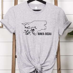 Guinea-Bissaus konturgräns Land Karta T Shirt