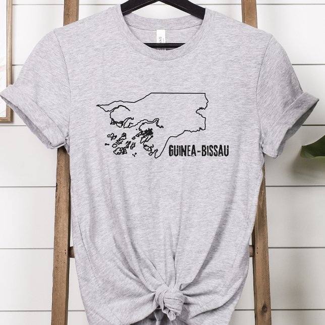 Guinea-Bissaus konturgräns Land Karta T Shirt (Skapare uppladdad)