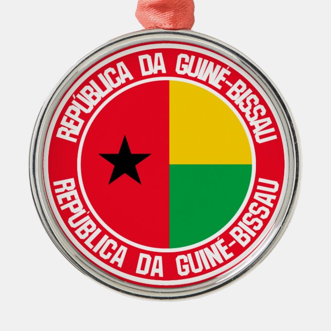 Guinea-Bissaus rundabordsresemblem Julgransprydnad Metall (Framsidan)