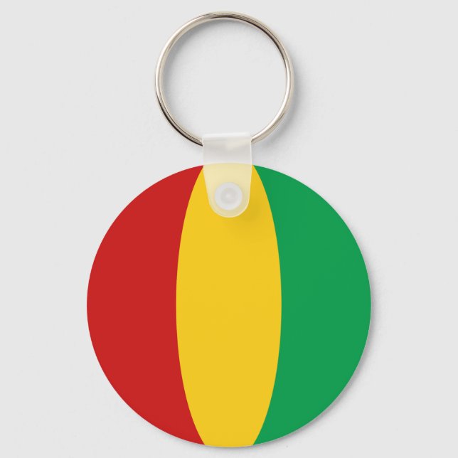 Guinea-Conakry Fisheye Flagga Keychain Nyckelring (Framsida)