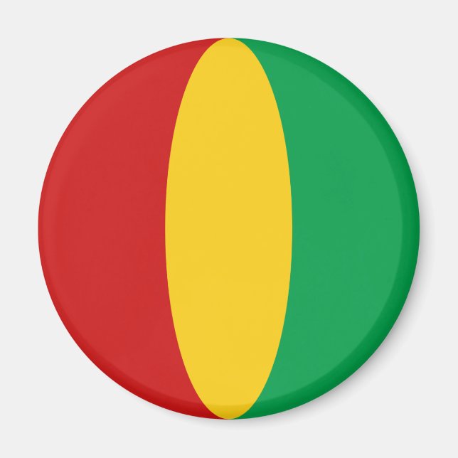 Guinea-Conakry Fisheye Flagga Magnet (Framsidan)