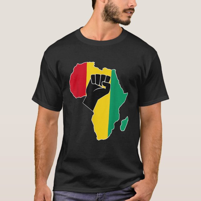 Guinea Conakry Flagga Afrika Karta Rasta Färg Raze T Shirt (Framsida)