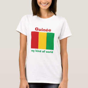 Guinea-Conakry flagga + Karta + TextT-tröja Tee Shirt