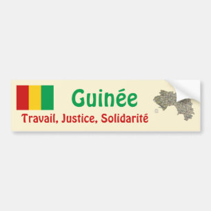 Guinea-Conakry flagga + Kartabildekal Bildekal