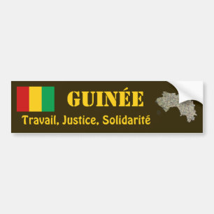 Guinea-Conakry flagga + Kartabildekal Bildekal