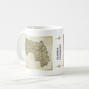 Guinea-Conakry flagga + Kartamugg Kaffemugg