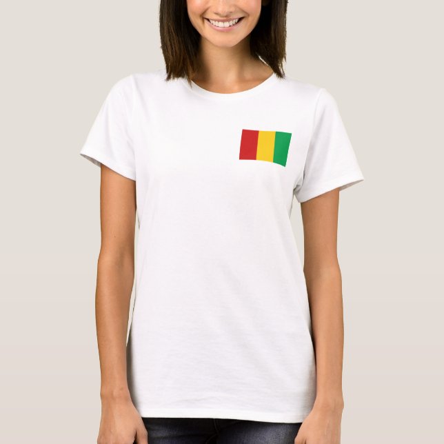 Guinea-Conakry Flagga + Karttröja T Shirt (Framsida)