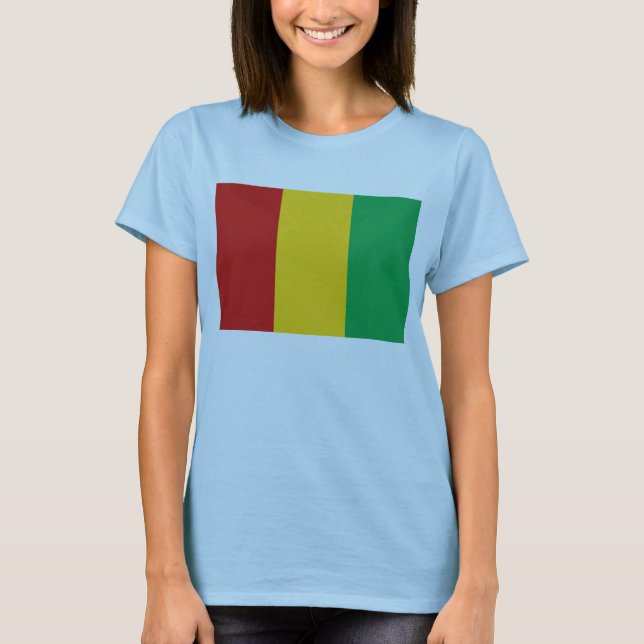 Guinea-Conakry Flagga x Karta T-Shirt (Framsida)