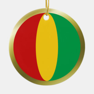Guinea-Conakry flaggaprydnad Julgransprydnad Keramik