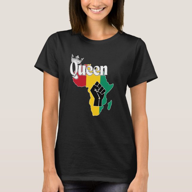 Guinea Conakry Queen with Conakry Flagga in Afrika T Shirt (Framsida)