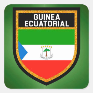 Guinea Ecuatorialguinea Flagga Fyrkantigt Klistermärke