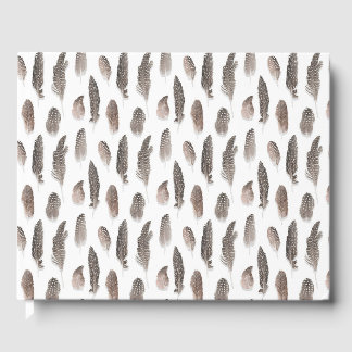 Guinea Farm Bird Feather Mönster Gästböcker