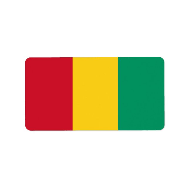Guinea flagga adressetikett (Framsidan)