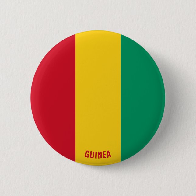 Guinea Flagga Charming Patriotic Button Knapp (Framsida)
