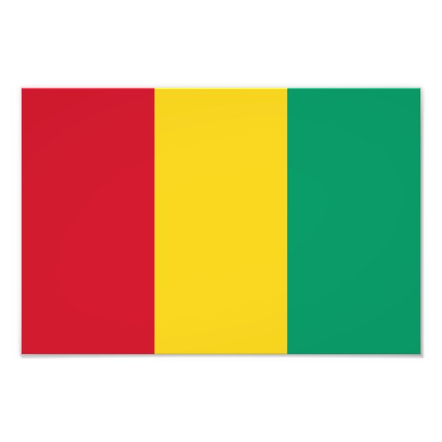 Guinea Flagga Fototryck (Framsidan)