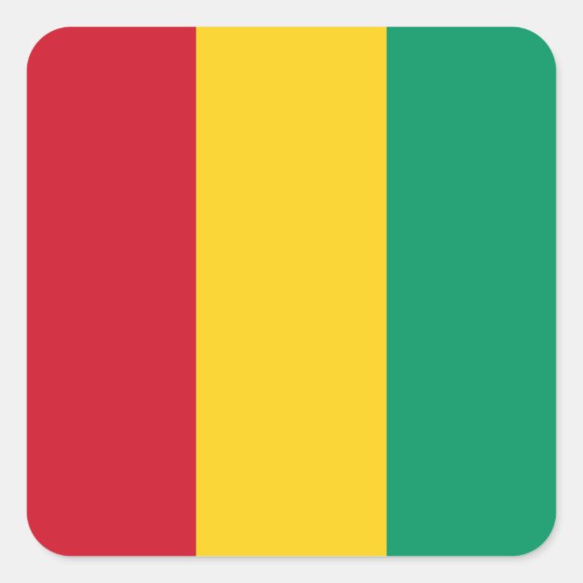 Guinea Flagga Fyrkantigt Klistermärke (Framsida)