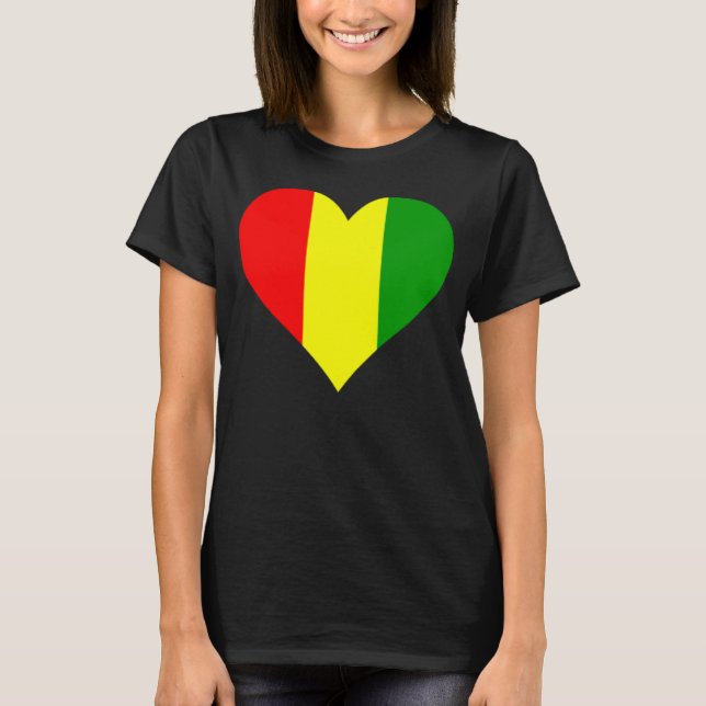 Guinea Flagga Heart Guinea Kärlek Guinea T Shirt (Framsida)