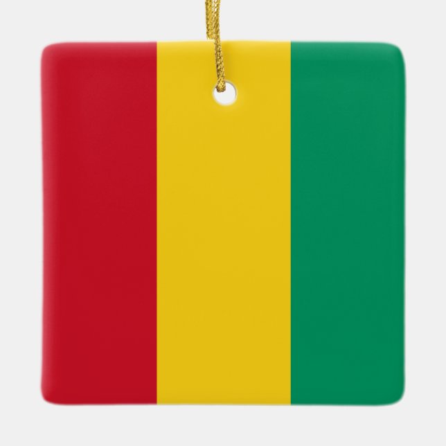 Guinea Flagga Julgransprydnad Keramik (Framsida)