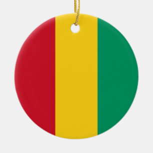 Guinea flagga julgransprydnad keramik