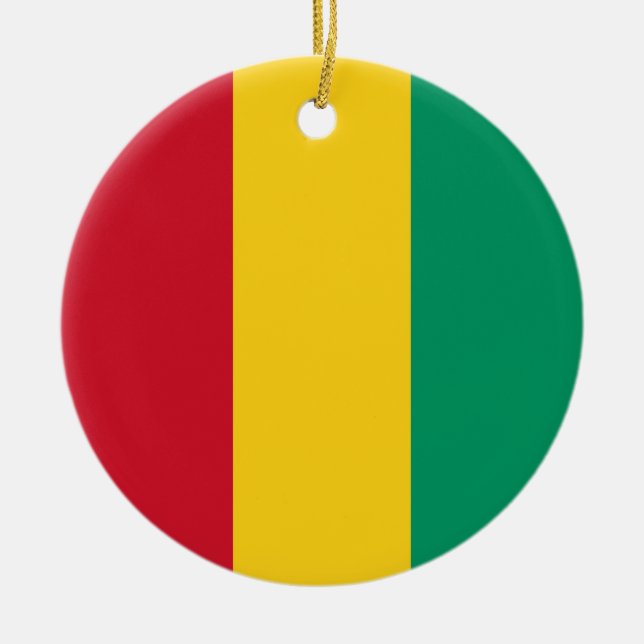 Guinea flagga julgransprydnad keramik (Framsidan)