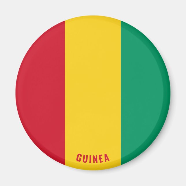 Guinea Flagga Patriotic Magnet (Framsidan)