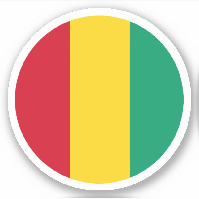 Guinea Flagga Round Sticker Klistermärken (Framsida)