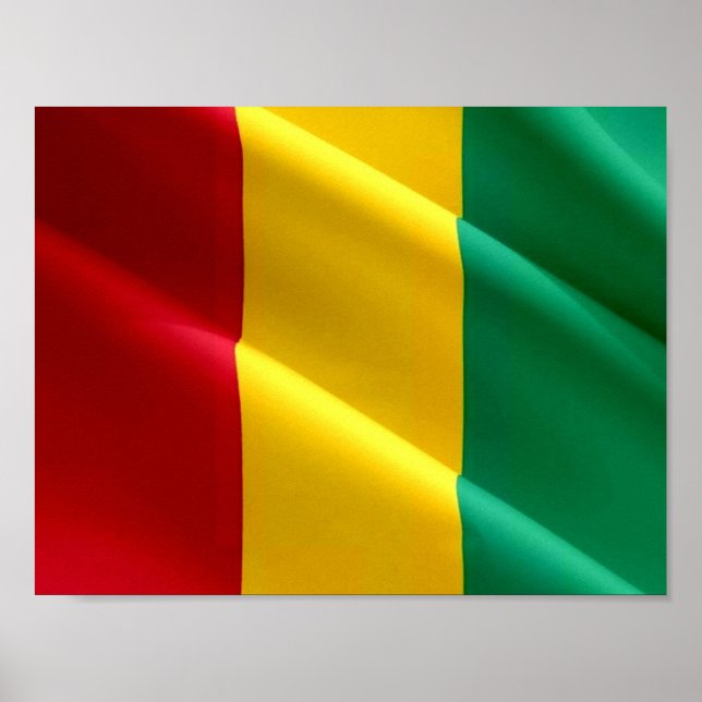 Guinea - Flagga Wave - Poster (Framsidan)