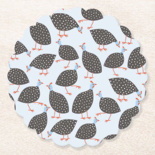 Guinea Fowl Blue Mönster Underlägg Papper