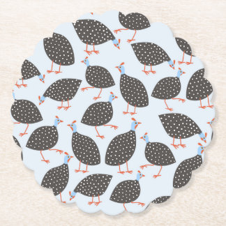 Guinea Fowl Blue Mönster Underlägg Papper