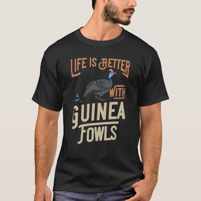 Guinea Fowl Gift Chicken Hen Farmer T Shirt (Framsida)