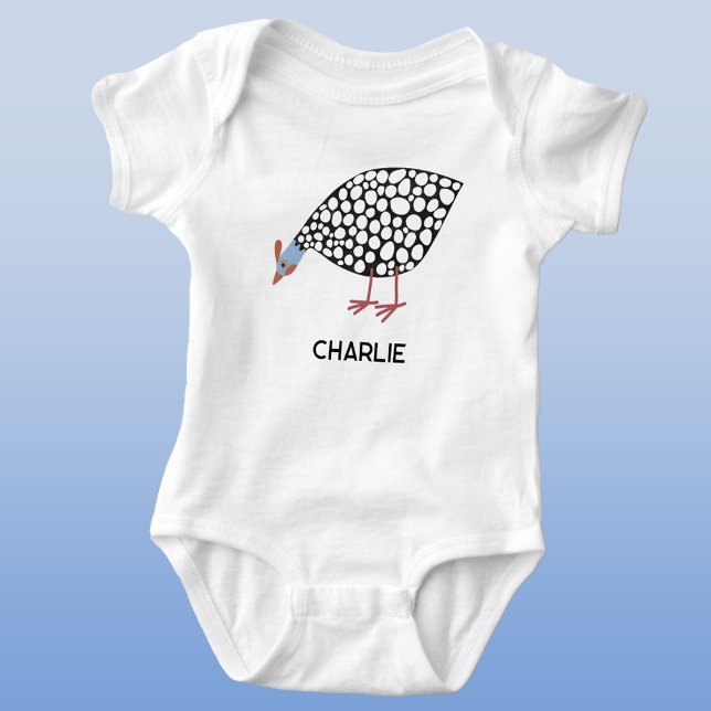 Guinea Fowl Personlig T Shirt (Fun Guineafowl personalized custom name baby bodysuit)