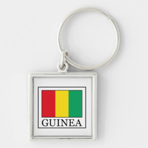 Guinea Fyrkantig Silverfärgad Nyckelring