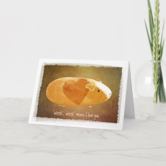 Guinea Gris Älskare Valentine Kort (Framsida)